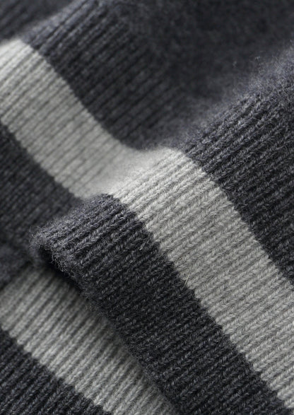 Pure Extra-Fine Merino Wool Two-Tone Zipper Hoodie, view 7