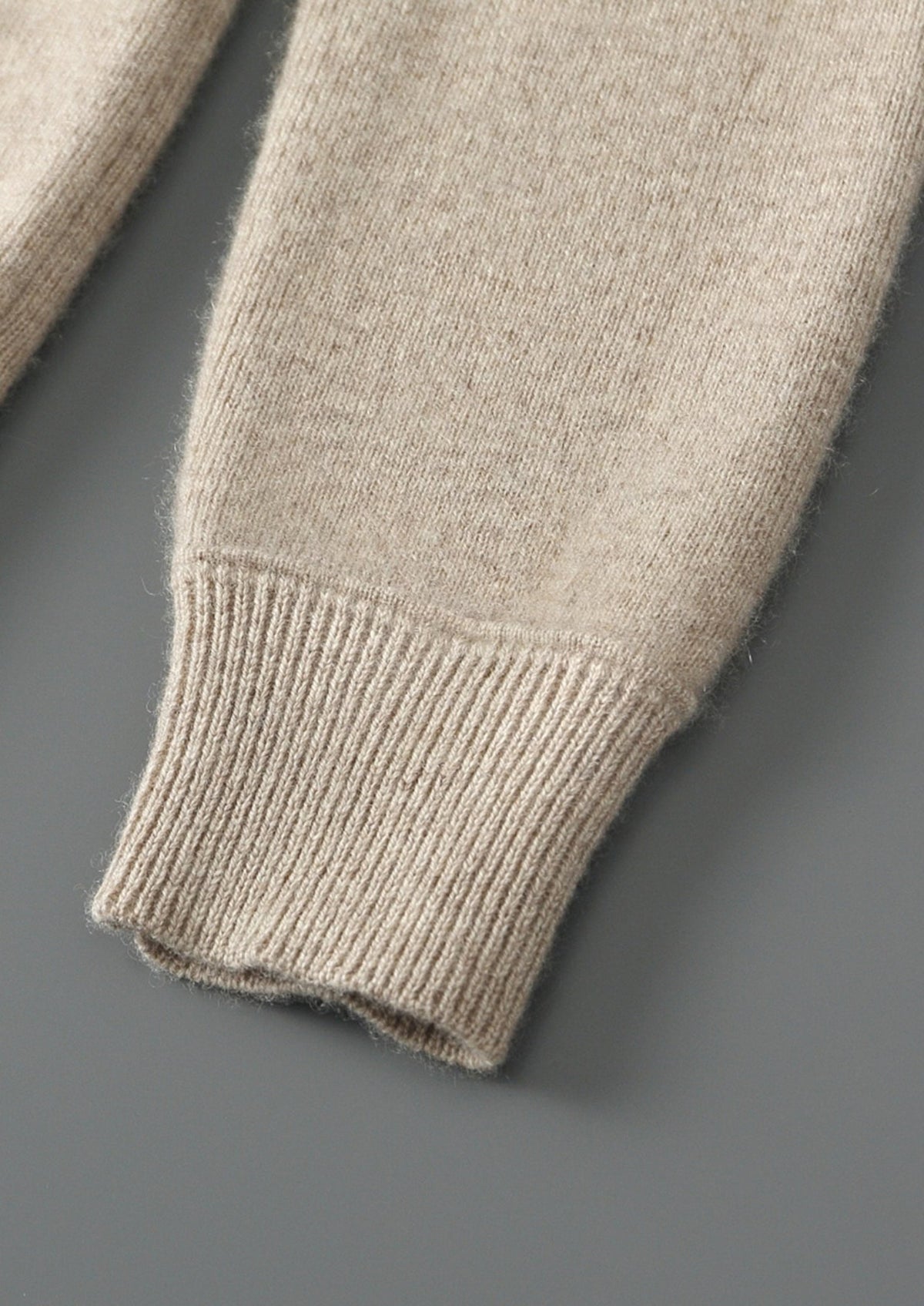 Pure Extra-Fine Merino Wool Two-Tone Funnel Neck Cardigan, view 16