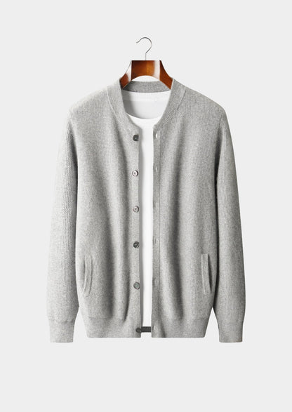 Pure Extra-Fine Merino Wool Textured Button Cardigan, view 13