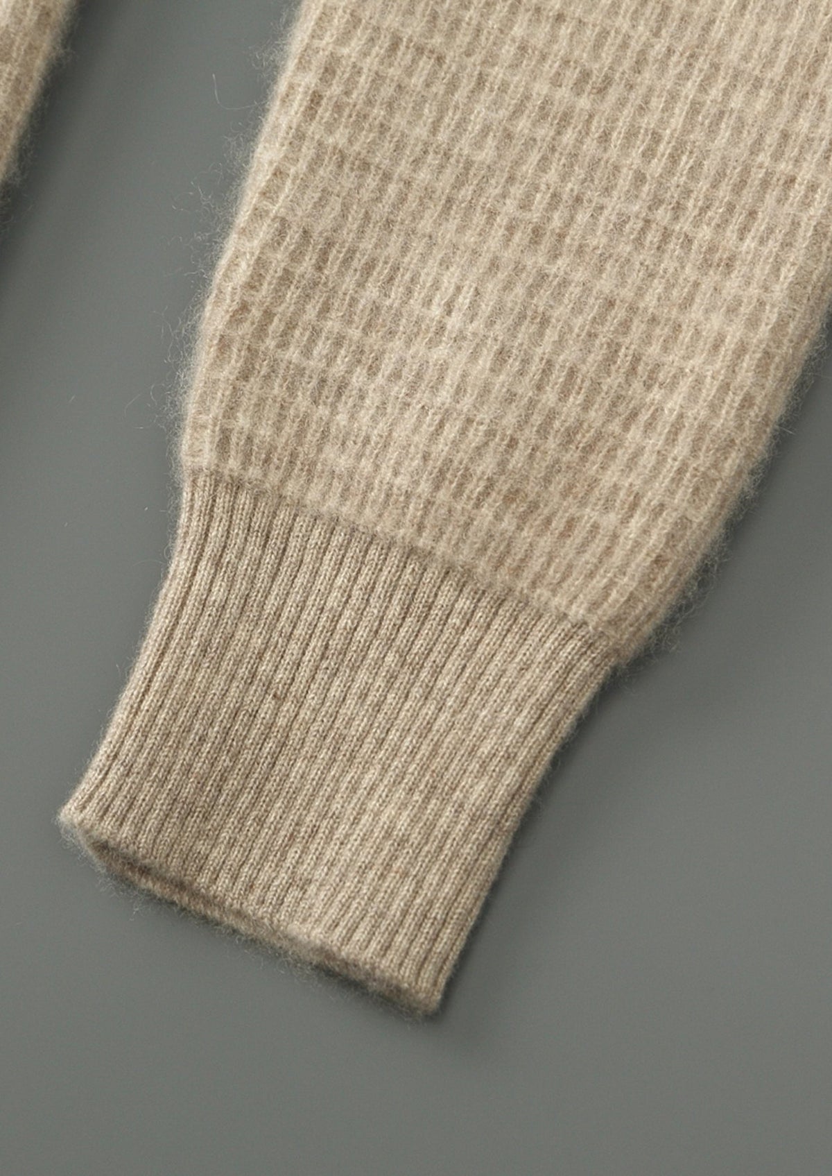 Pure Extra-Fine Merino Wool Textured Zip Polo Cardigan, view 10