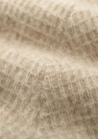 Pure Extra-Fine Merino Wool Textured Zip Polo Cardigan, view 12
