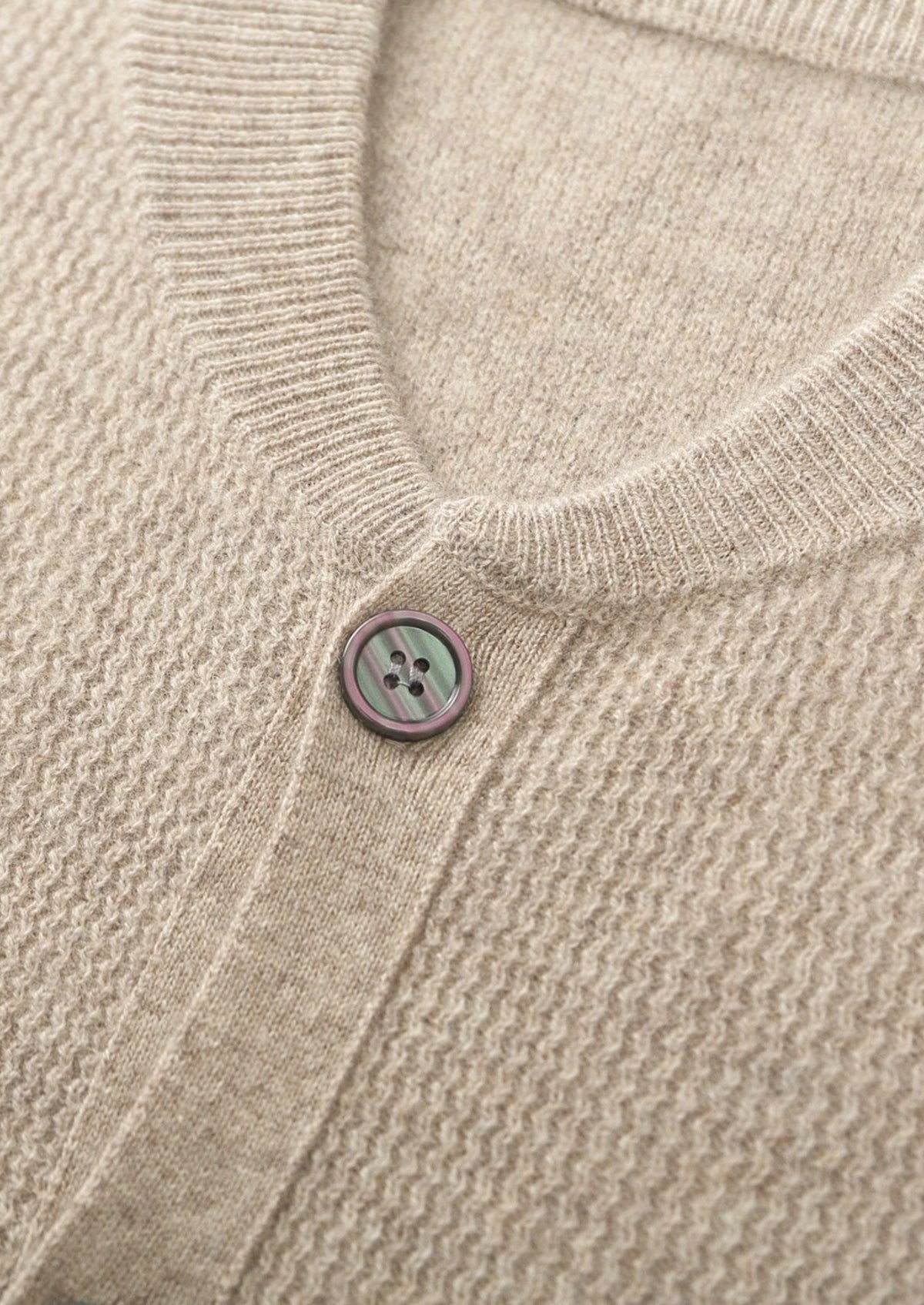 Pure Extra-Fine Merino Wool Textured Button Cardigan, view 4