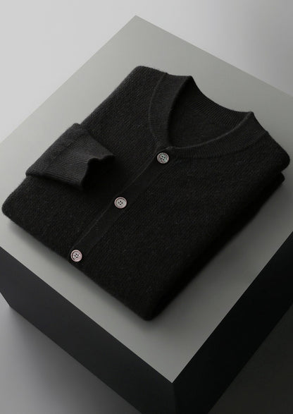 Pure Extra-Fine Merino Wool Textured Button Cardigan, view 16