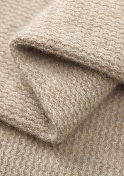 Pure Extra-Fine Merino Wool Textured Button Cardigan, view 8
