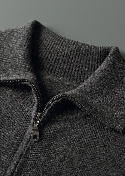Pure Extra-Fine Merino Wool Funnel Neck Cardigan, view 3