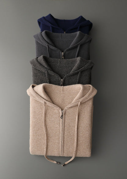 Pure Extra-Fine Merino Wool Zipper Hoodie, view 17