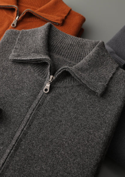 Pure Extra-Fine Merino Wool Funnel Neck Cardigan, view 17