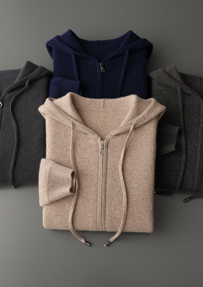 Pure Extra-Fine Merino Wool Zipper Hoodie, view 18
