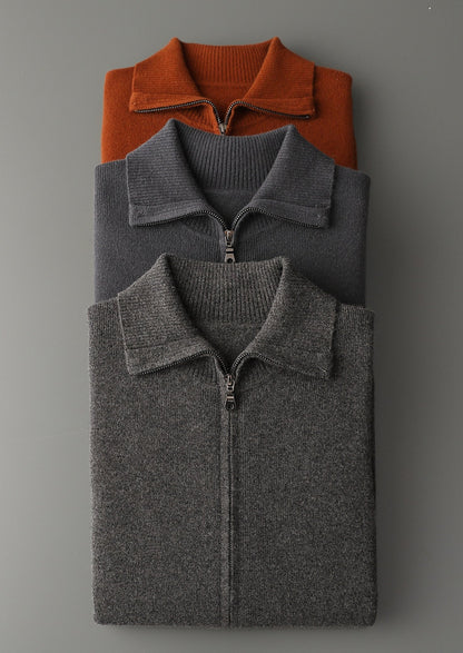 Pure Extra-Fine Merino Wool Funnel Neck Cardigan, view 16