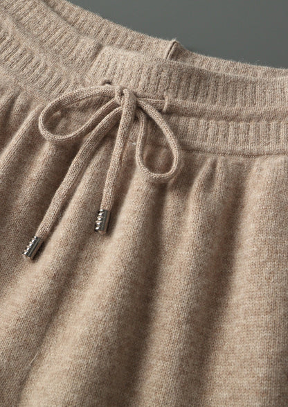 Pure Extra-Fine Merino Wool Drawstring Trousers, view 3