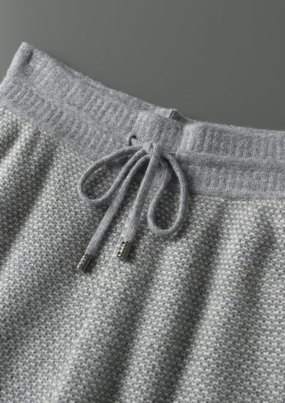Pure Extra-Fine Merino Wool Jaquard Trousers, view 4
