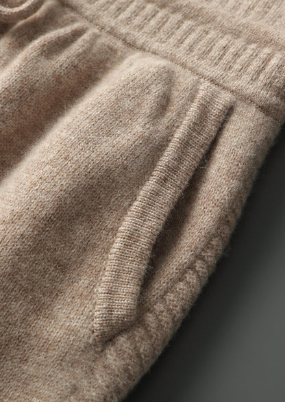 Pure Extra-Fine Merino Wool Drawstring Trousers, view 5