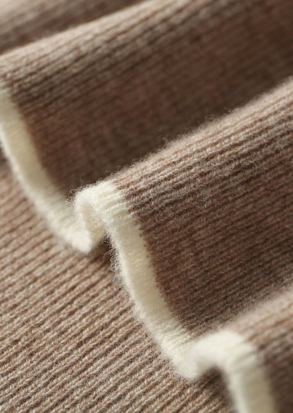 Pure Extra-Fine Merino Wool Contrast Crewneck, view 5