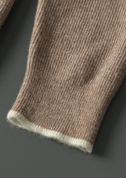 Pure Extra-Fine Merino Wool Contrast Crewneck, view 4