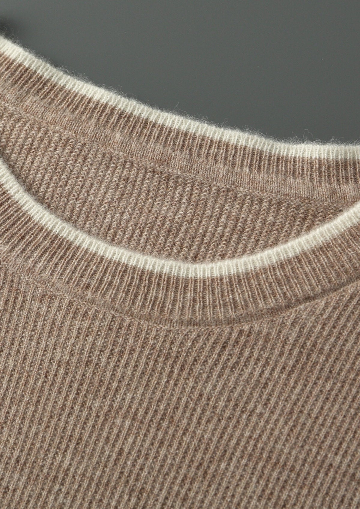 Pure Extra-Fine Merino Wool Contrast Crewneck, view 11