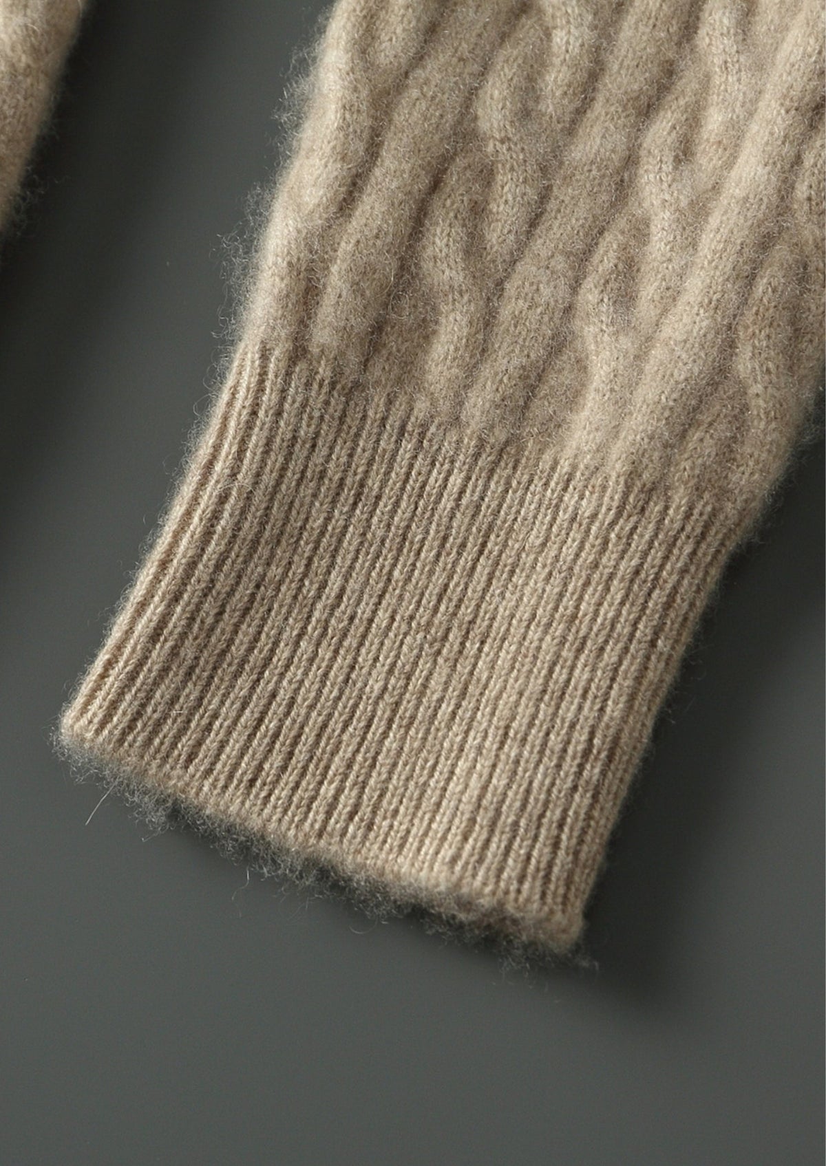 Pure Extra-Fine Merino Wool Cable Knit Zip Cardigan, view 8