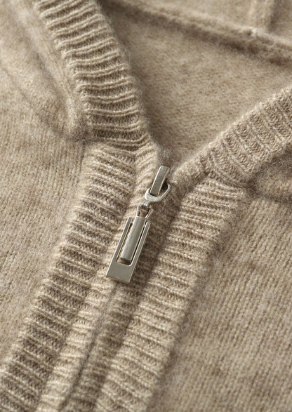 Pure Extra-Fine Merino Wool Quarter-Zip Hoodie, view 5