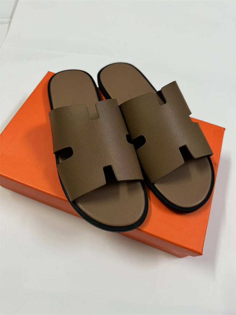 Paros Leather Slide