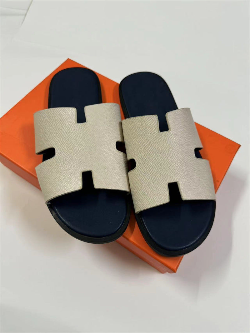 Paros Leather Slide