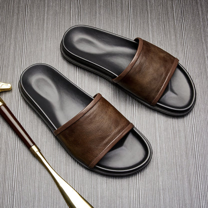 Vulcano Leather Slide