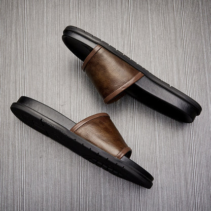 Vulcano Leather Slide