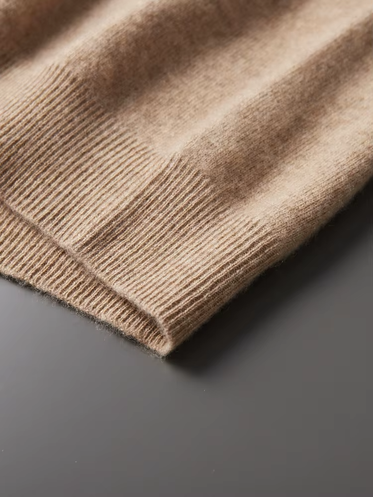Pure Extra-Fine Merino Wool Beige Leisure Hoodie, view 7