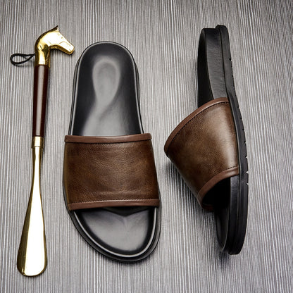 Vulcano Leather Slide