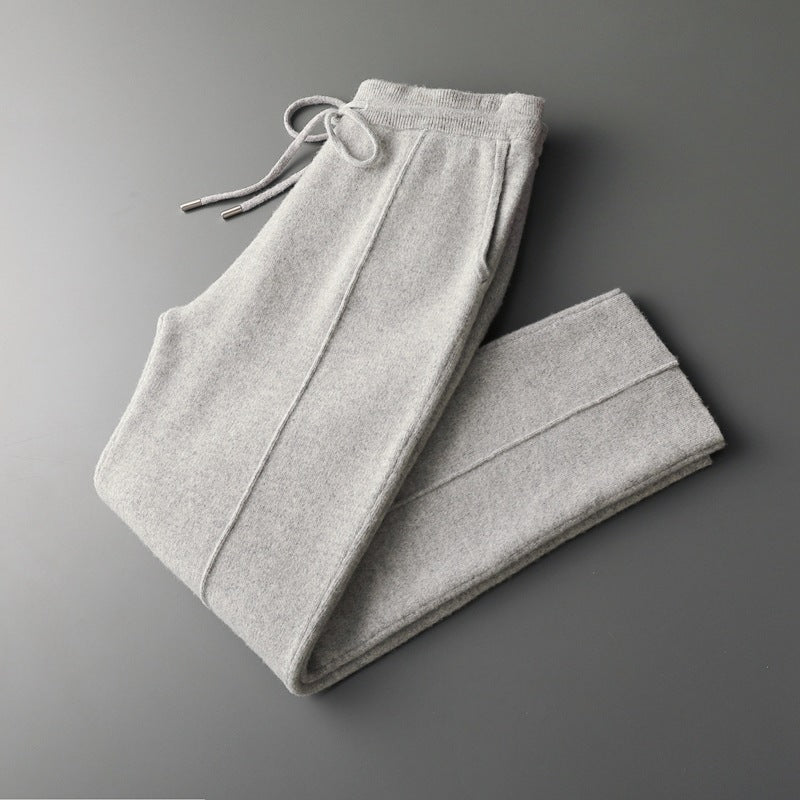 Pure Extra-Fine Merino Wool Leisure Trousers, view 3