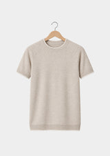 T-shirt Capri en lin à contraste beige