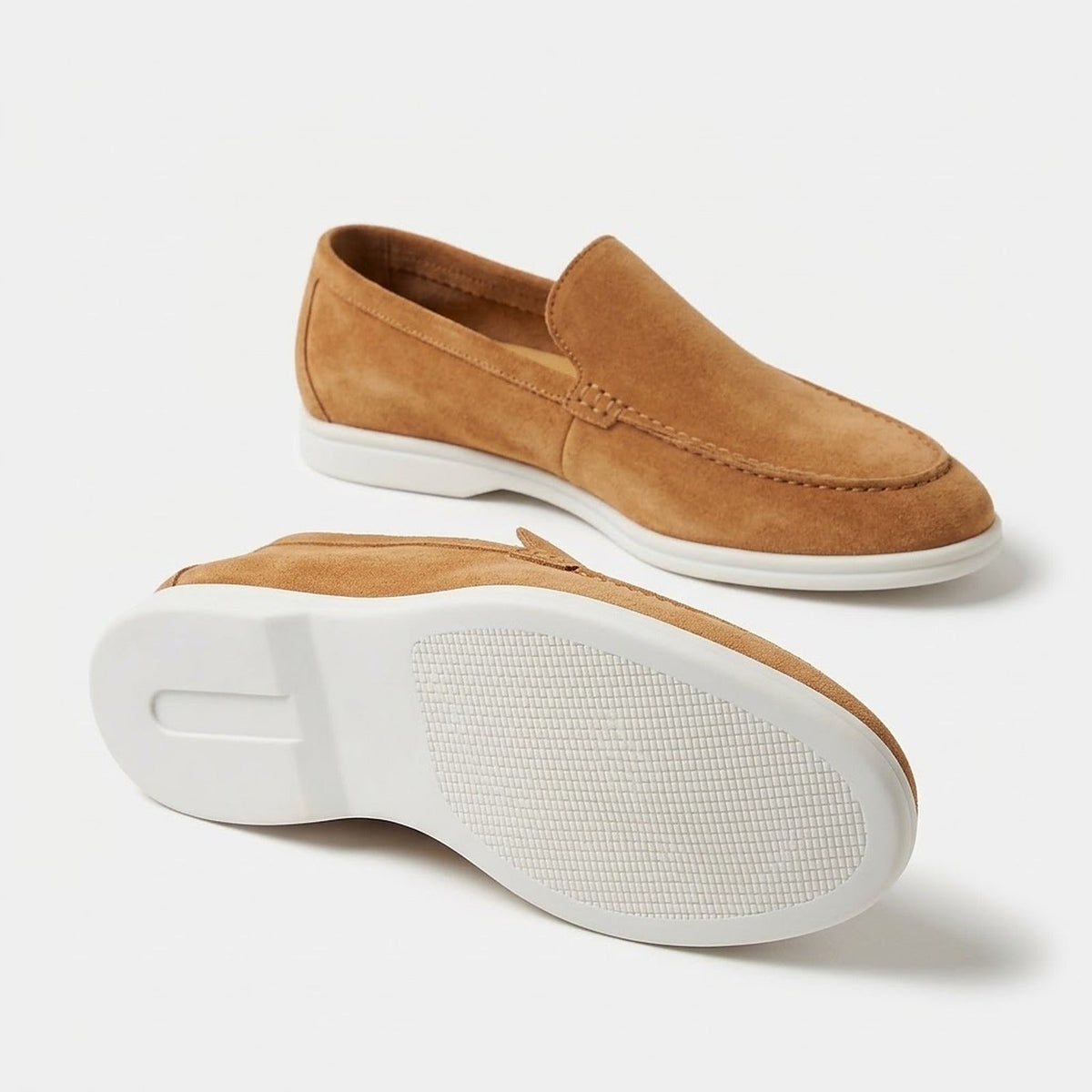 Anzio Loafer Caramel, rubber outsole detail