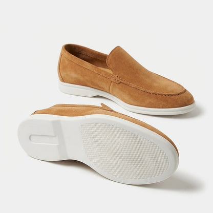 Anzio Loafer Caramel, rubber outsole detail