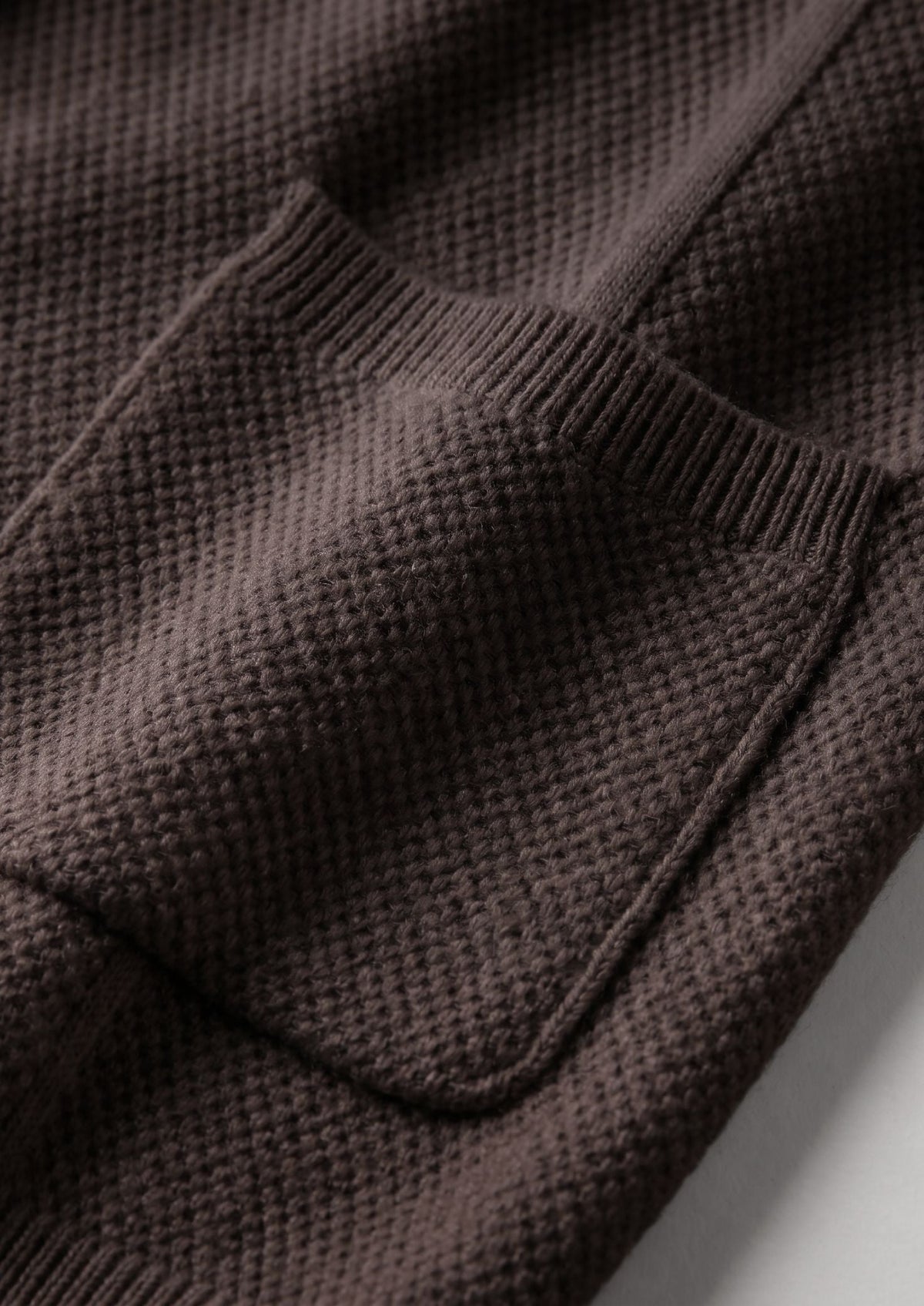Pure Extra-Fine Merino Wool Dark Brown Button Overshirt, view 3