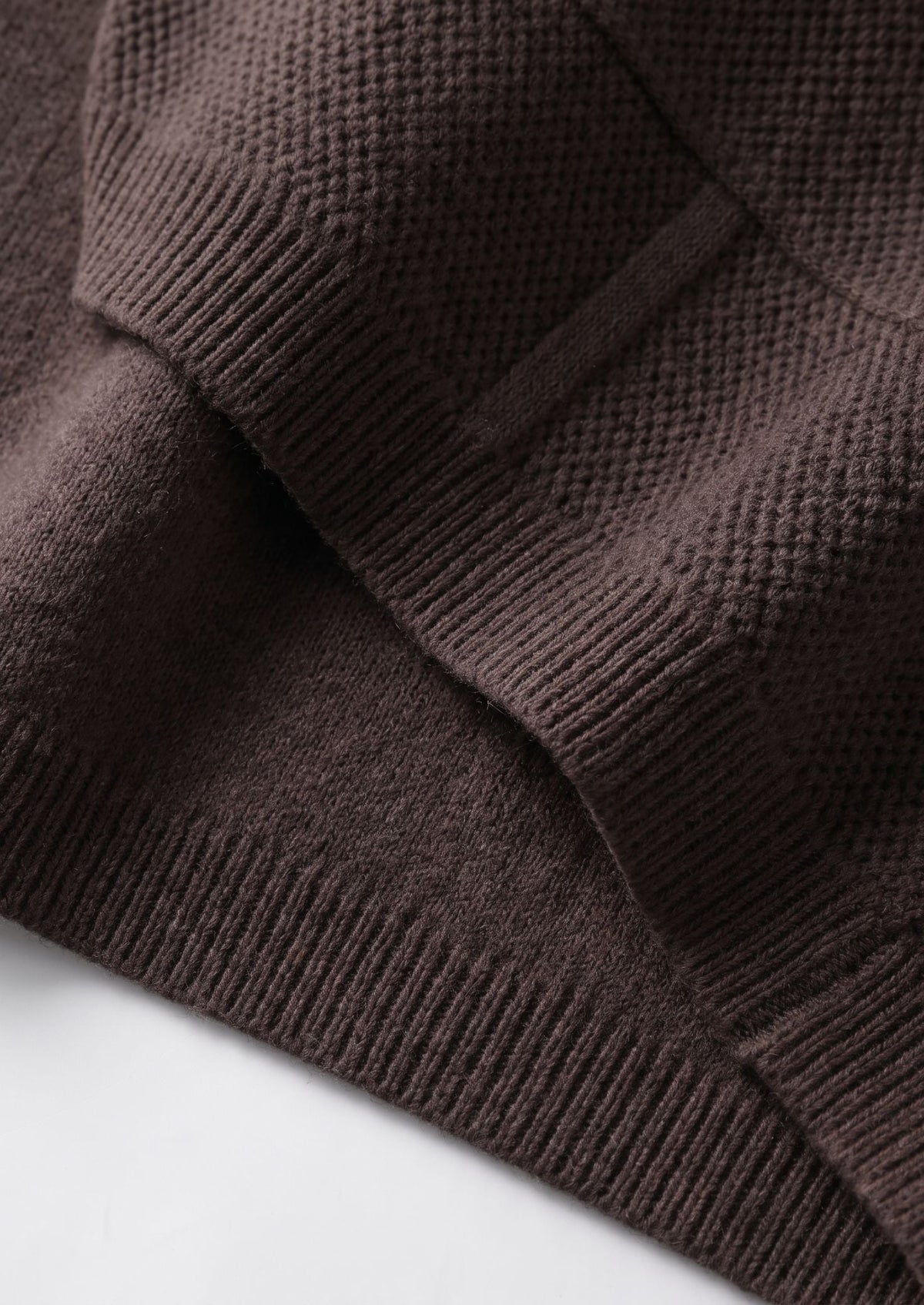 Pure Extra-Fine Merino Wool Dark Brown Button Overshirt, view 5