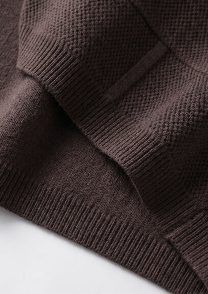 Pure Extra-Fine Merino Wool Dark Brown Button Overshirt, view 5