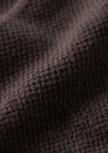 Pure Extra-Fine Merino Wool Dark Brown Button Overshirt, view 6