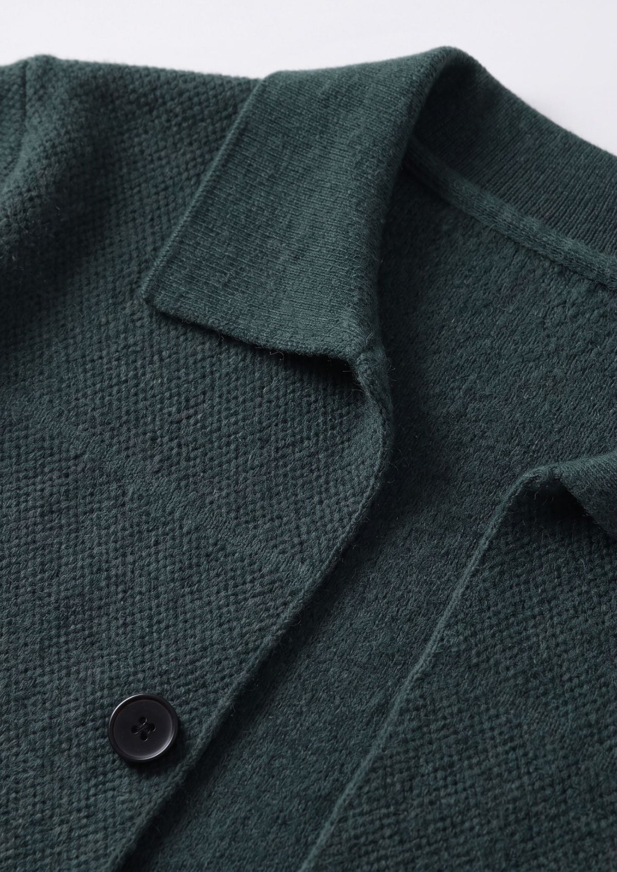 Pure Extra-Fine Merino Wool Sea Green Button Overshirt, view 3