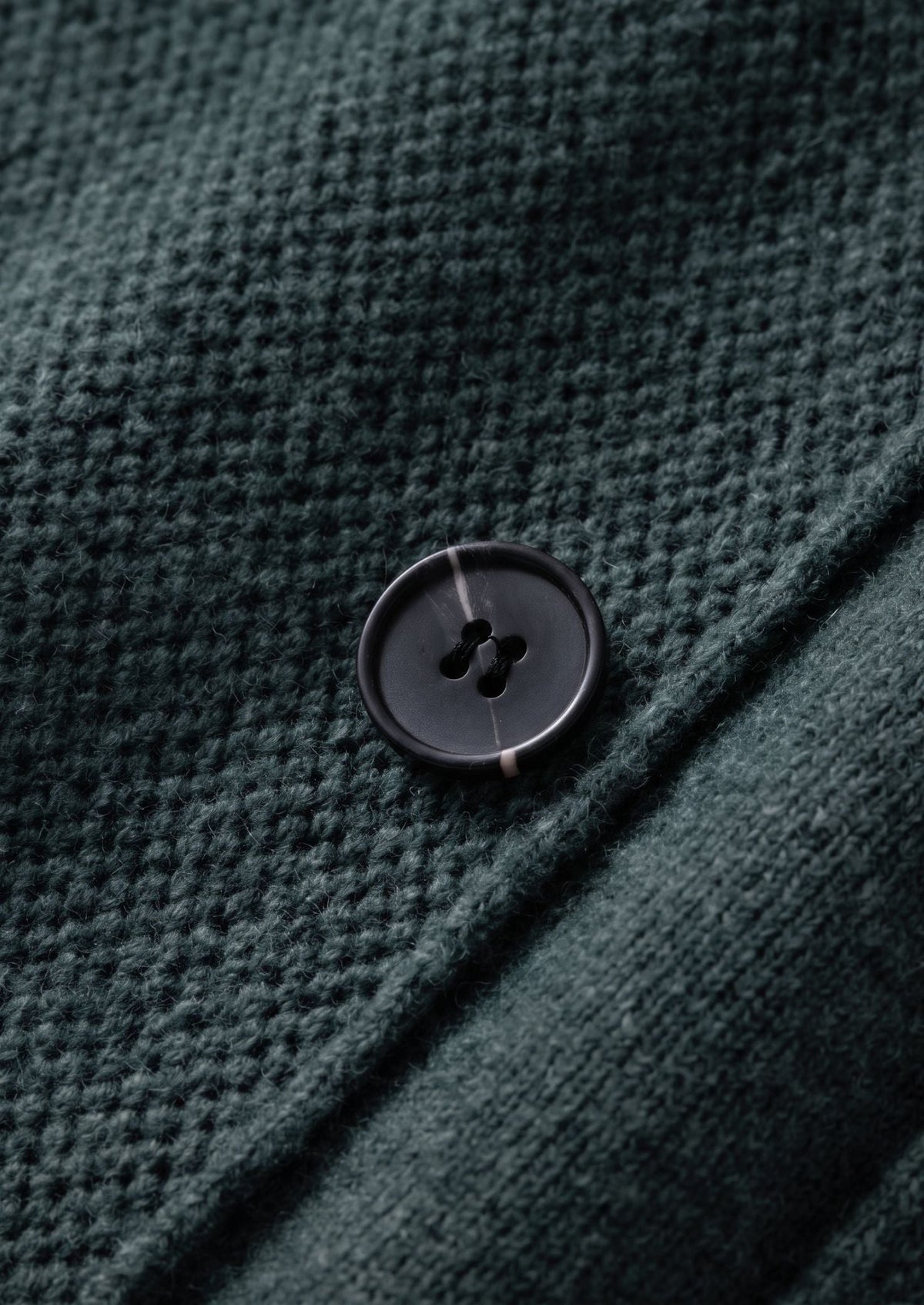 Pure Extra-Fine Merino Wool Sea Green Button Overshirt, view 2
