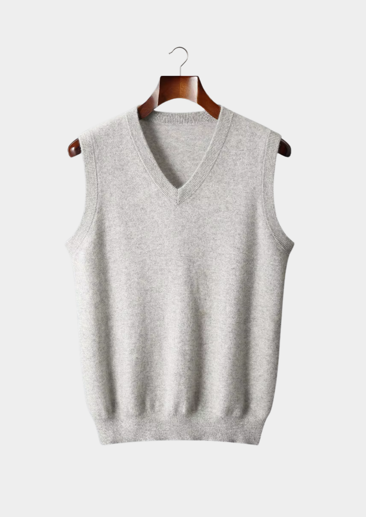 Pure Extra-Fine Merino Wool V-Neck Vest, view 1