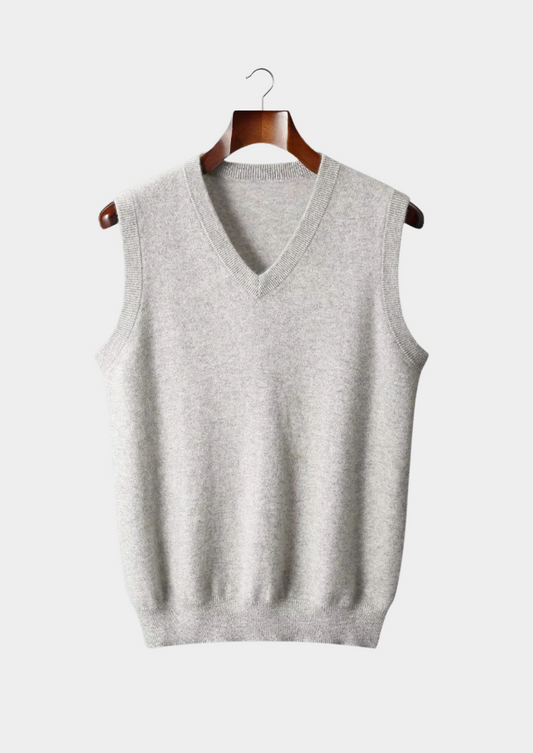 Pure Extra-Fine Merino Wool V-Neck Vest, view 1