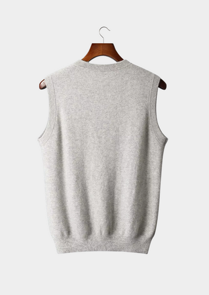 Pure Extra-Fine Merino Wool V-Neck Vest, view 2