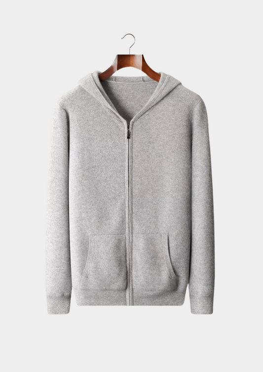 Pure Extra-Fine Merino Wool Zipper Hoodie, view 1