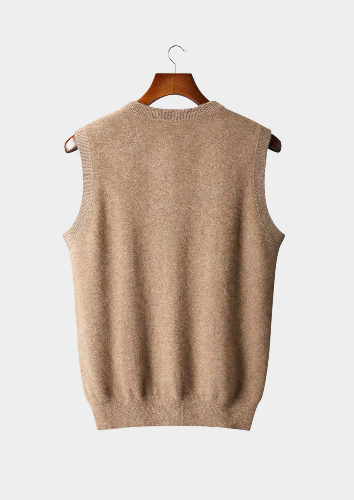 Pure Extra-Fine Merino Wool V-Neck Vest, view 5