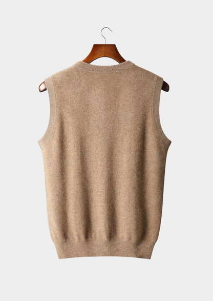 Pure Extra-Fine Merino Wool V-Neck Vest, view 5