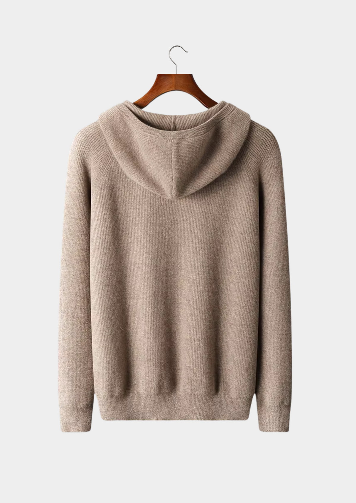 Pure Extra-Fine Merino Wool Ribbed Zip Hoodie, view 9