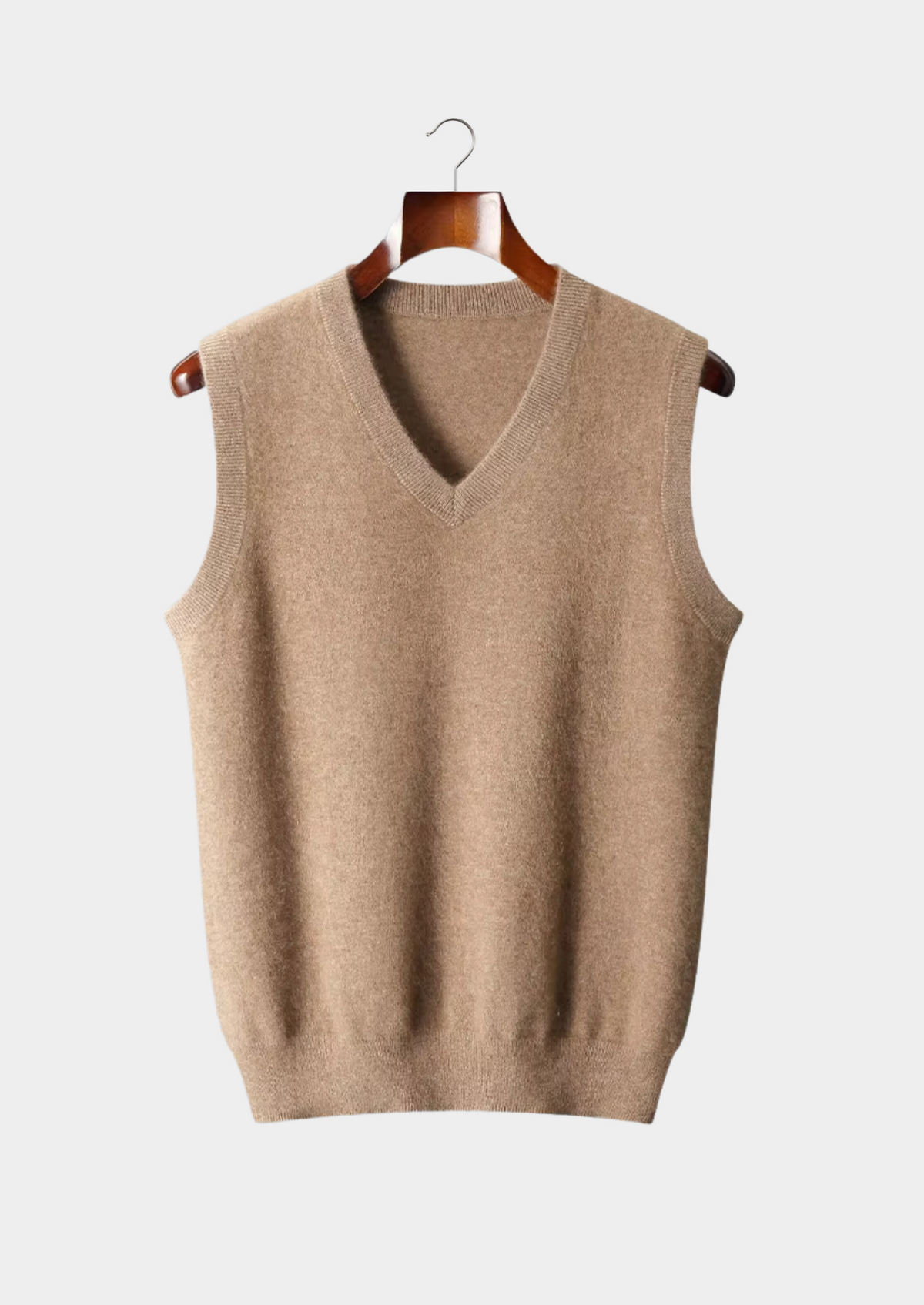 Pure Extra-Fine Merino Wool V-Neck Vest, view 4