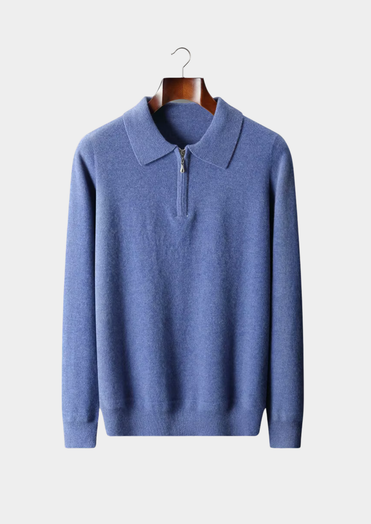 Pure Extra-Fine Merino Wool Half Zip Polo, view 4
