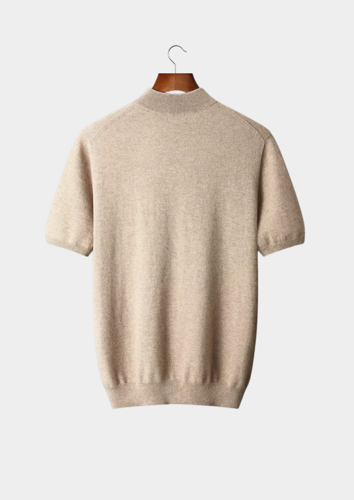 Premium Cashmere Mock Neck T-Shirt, view 16