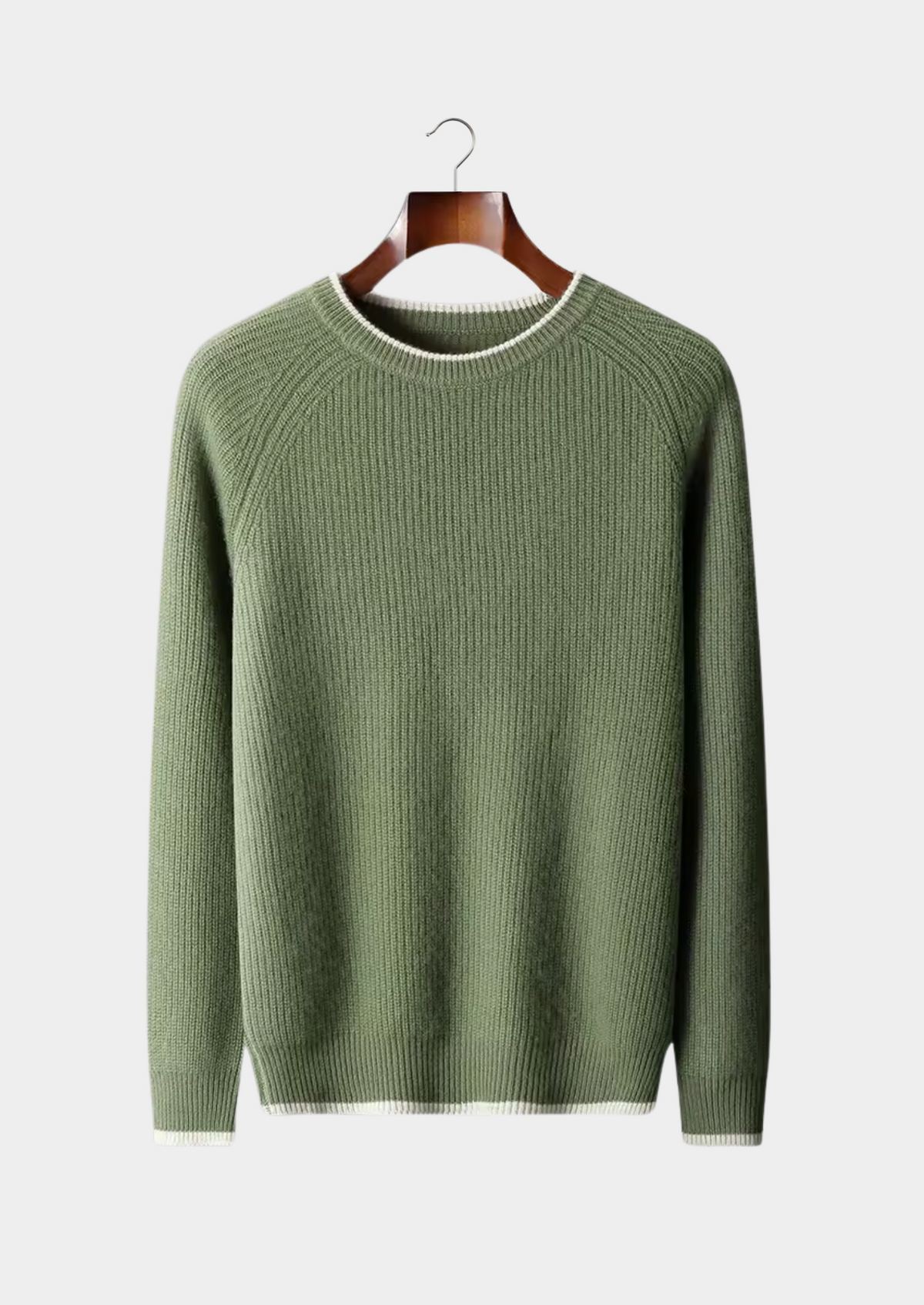 Pure Extra-Fine Merino Wool Two Tone Crewneck, view 11