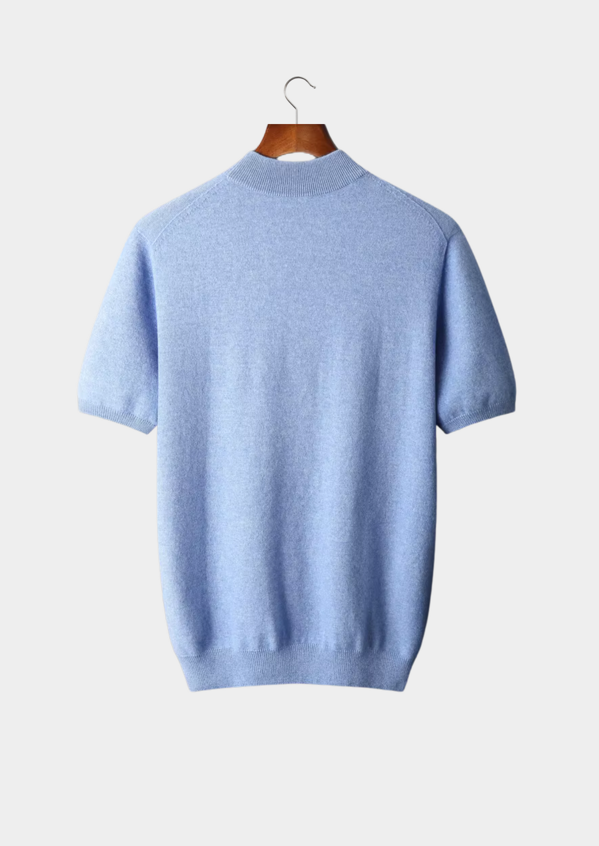 Premium Cashmere Mock Neck T-Shirt, view 9