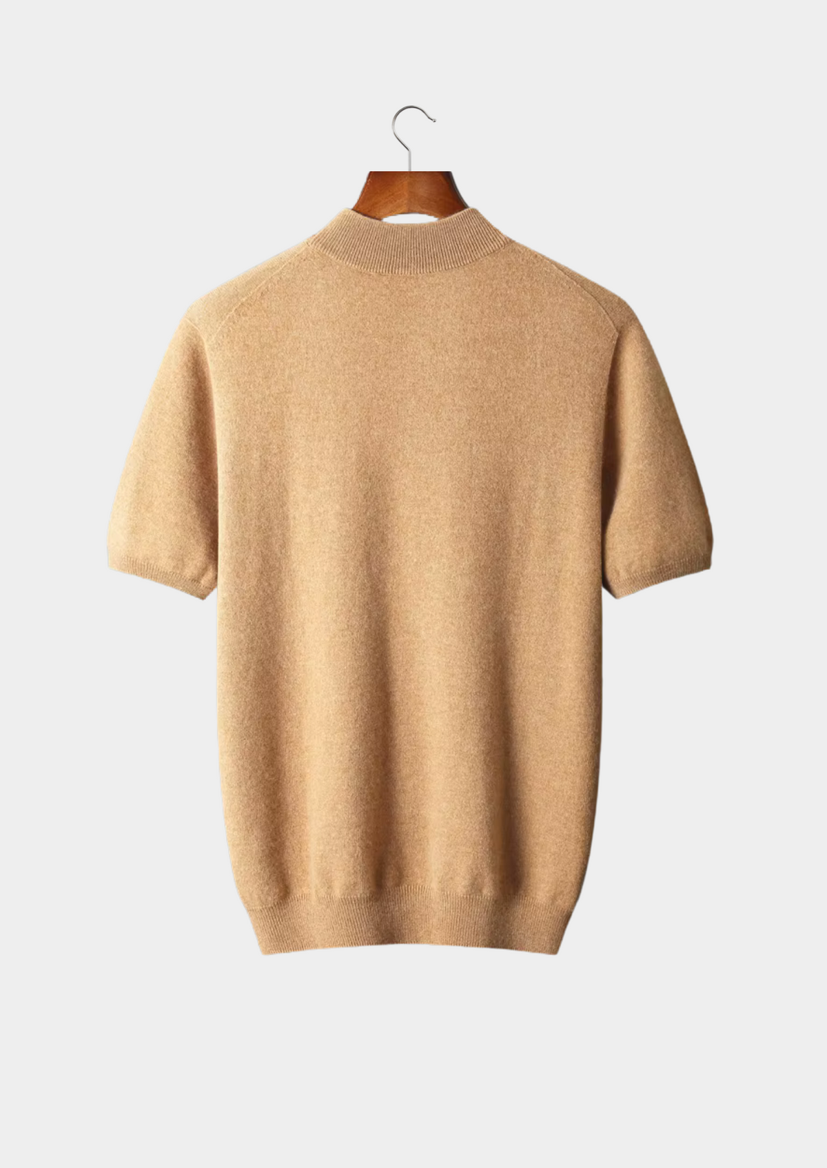 Premium Cashmere Mock Neck T-Shirt, view 23